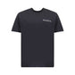 Cotton T-shirt with Small Balmain Paris Logo - Black