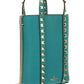 Rockstud Leather Bucket Bag - Turquoise