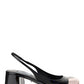 Patent Leather Slingback Pumps - Black.