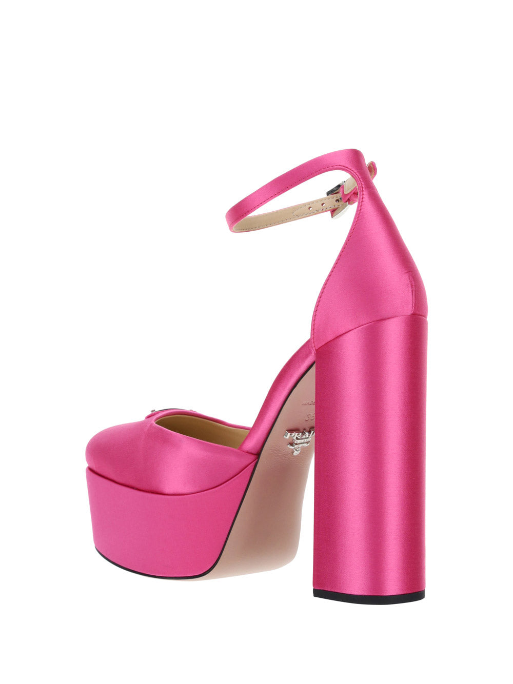 Satin Platform Pumps - Pink