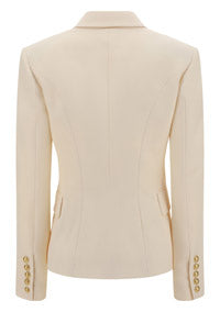 Grain de Poudre Double-Breasted Jacket - White