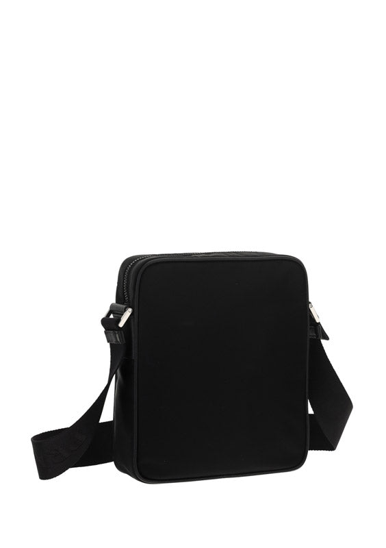 Re-Nylon and Saffiano Leather Shoulder Bag - Black