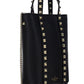 Rockstud Calfskin Leather Tote - Black.