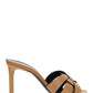 Tribute Heeled Mules In Vegetable-Tanned Leather - Marron Gold