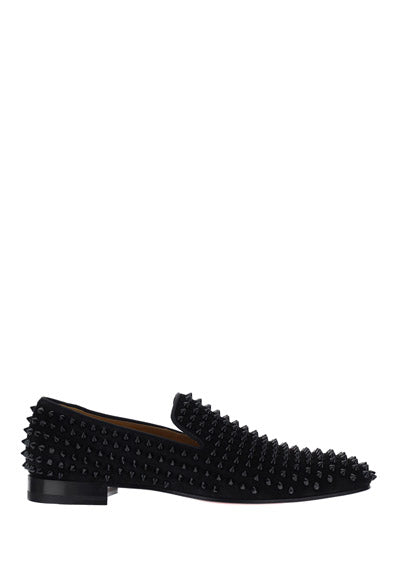 Dandelion Spikes Loafers in Suede - Black