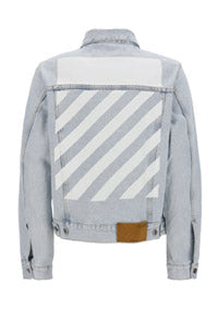 Diagonal Tab Slim Denim Jacket