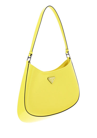 Prada Cleo Brushed Leather Shoulder Bag - Yellow.
