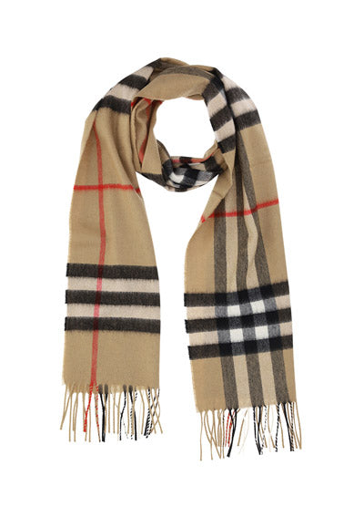 The Classic Check Cashmere Scarf - Archive Beige