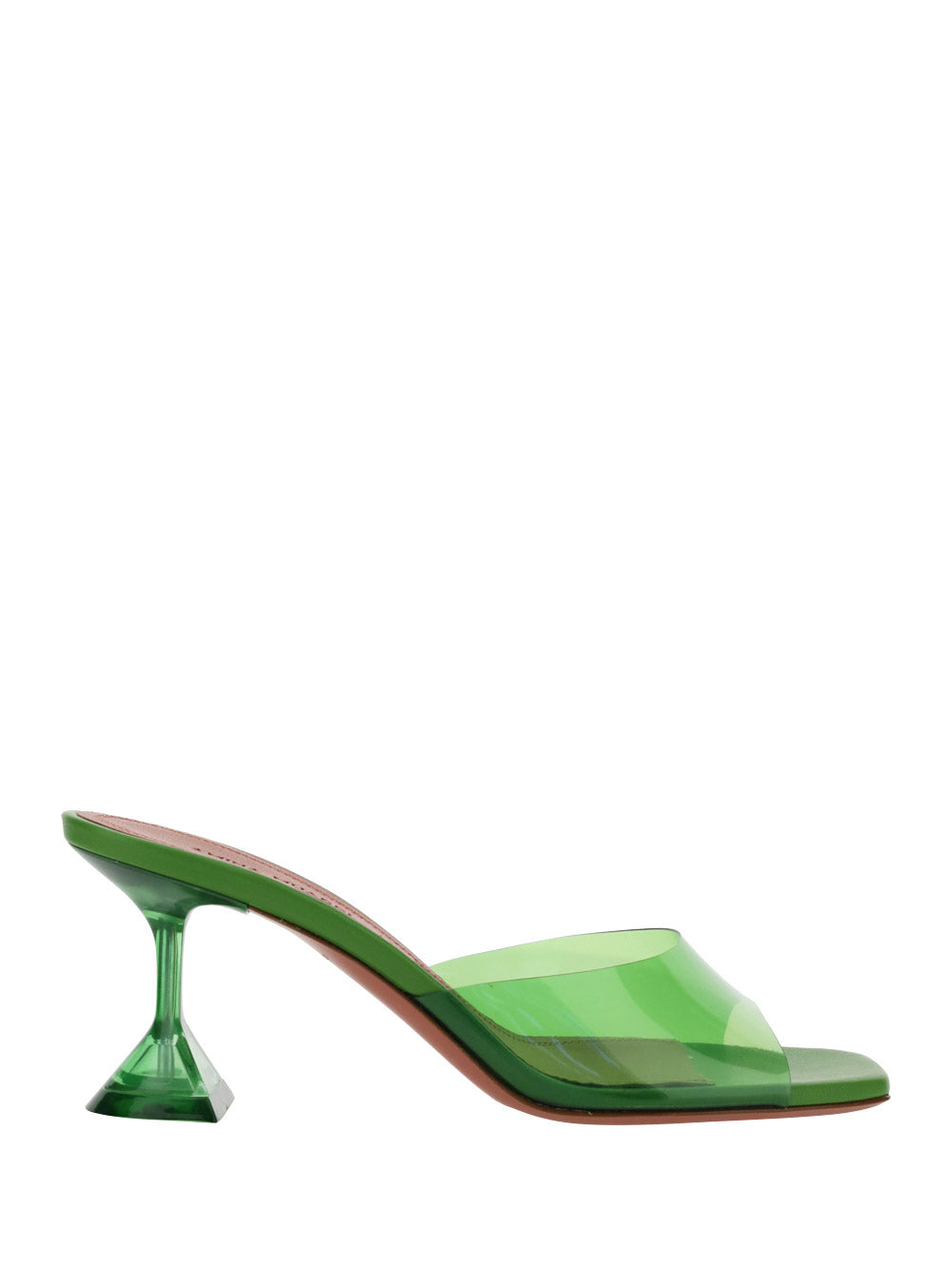 Lupita Glass 70mm PVC Mules - Green