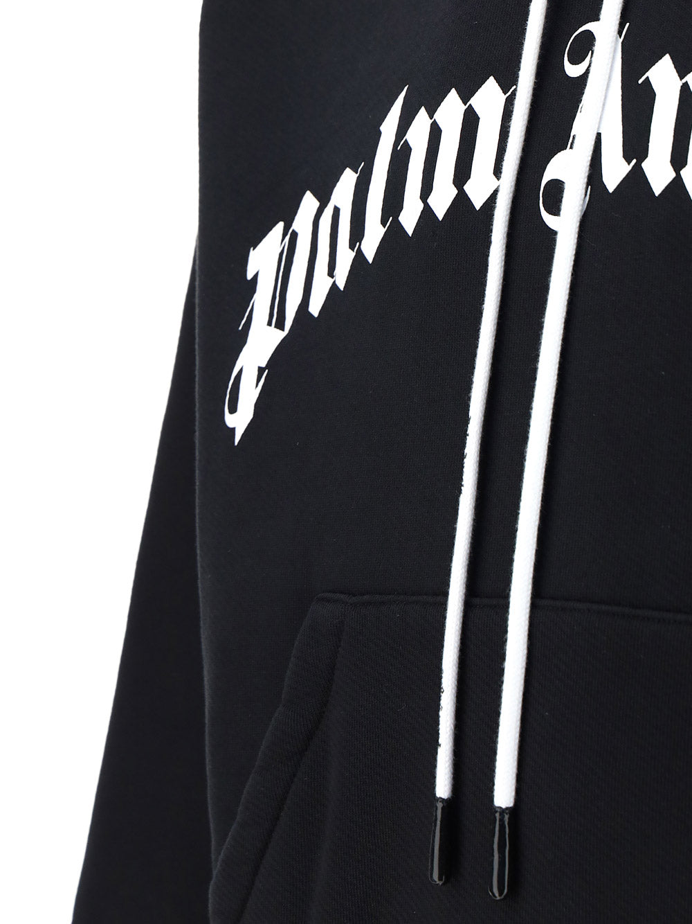 Curved Logo Hoodie - Black White