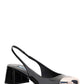 Patent Leather Slingback Pumps - Black.