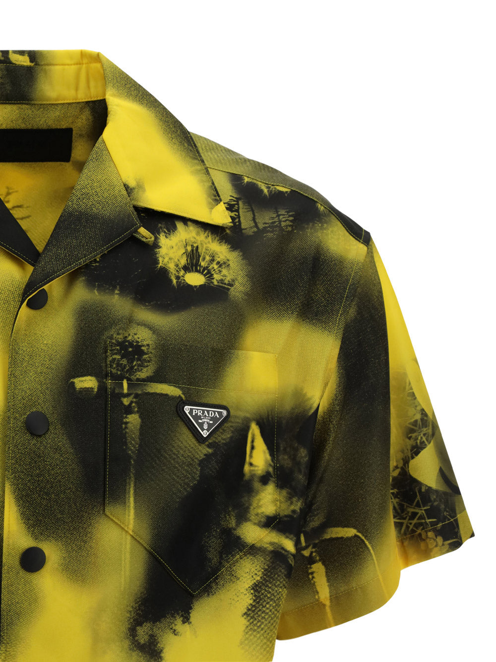 Short-sleeved Printed Re-Nylon Shirt - Yellow