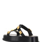 Roman Stud Flatform Sandals - Black