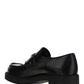 Brushed Leather Loafers - Black