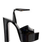 Jodie Platform Sandals In Patent Leather - Black