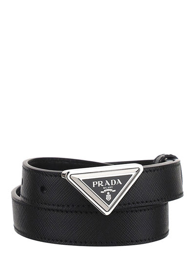 Saffiano Leather Belt - Black