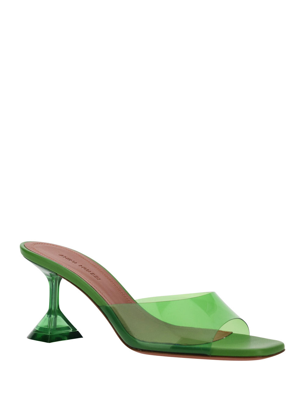 Lupita Glass 70mm PVC Mules - Green