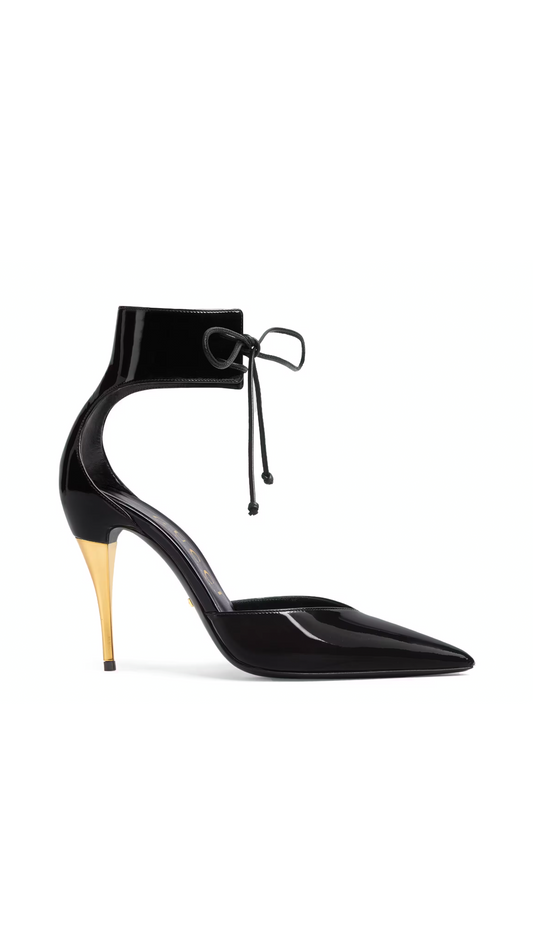 High Heel Patent Pump - Black