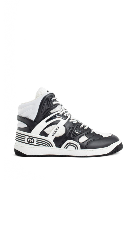 Men's High-top Basket Sneakers - Black/White