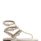 Rockstud Calfskin Flat Flip-Flop Sandal - Light Ivory