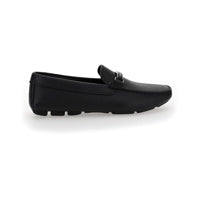 Saffiano Leather Loafers - Black