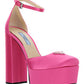 Satin Platform Pumps - Pink