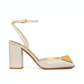 One Stud Pump in Patent Leather - Light Ivory