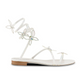 Butterflower Crystal Flat Sandals - Ivory