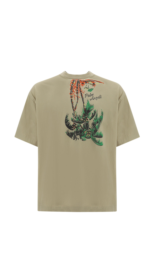 Upside Down Palm Tree T-shirt - Khaki