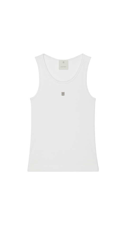 Extra Slim Fit Tank Top in Cotton - White