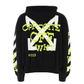 'Exactly The Opposite' Arrow Hoodie - Black/White/Neon Yellow