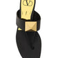 One Stud Calfskin Flat Thong Sandal - Black