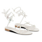 Butterflower Crystal Flat Sandals - Ivory