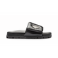 Soft Padded Nappa Leather Slide - Black