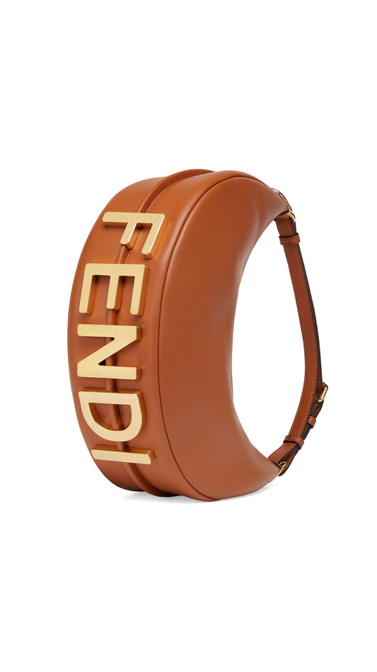 Fendigraphy Small Leather Bag - Brown