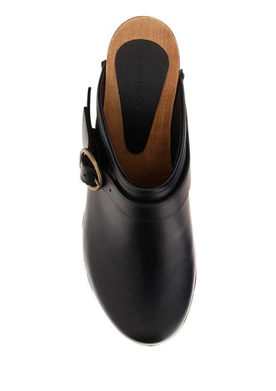 Titya Leather Clogs - Black