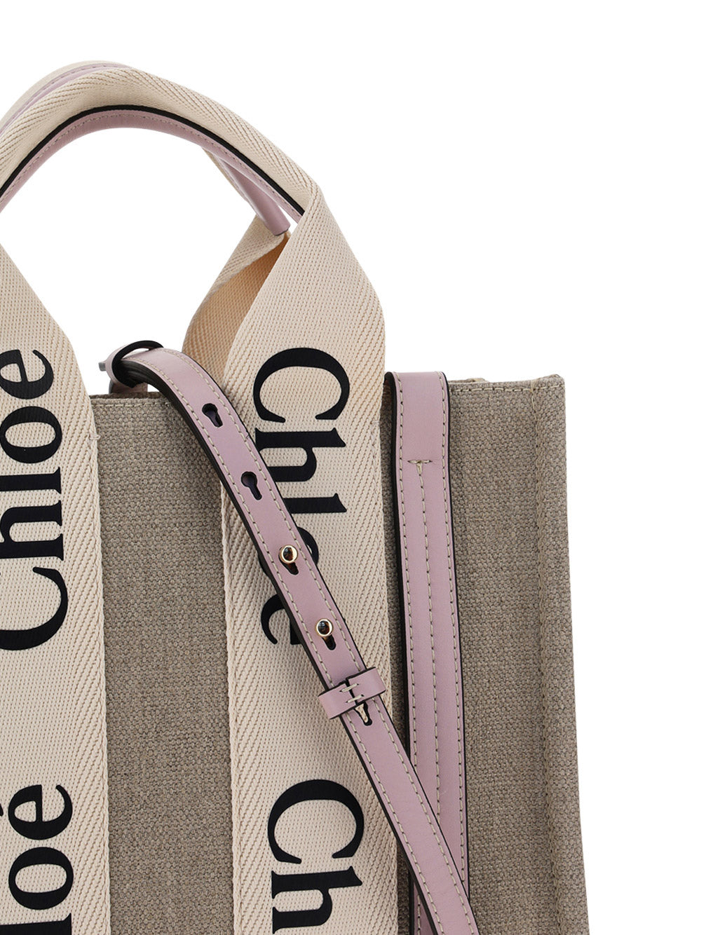 Small Woody Tote Bag - Beige / Pink