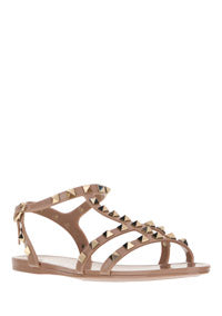 Rockstud Flat Rubber Sandals - Poudre