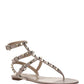 Rockstud Calfskin Flat Flip-Flop Sandal - Poudre