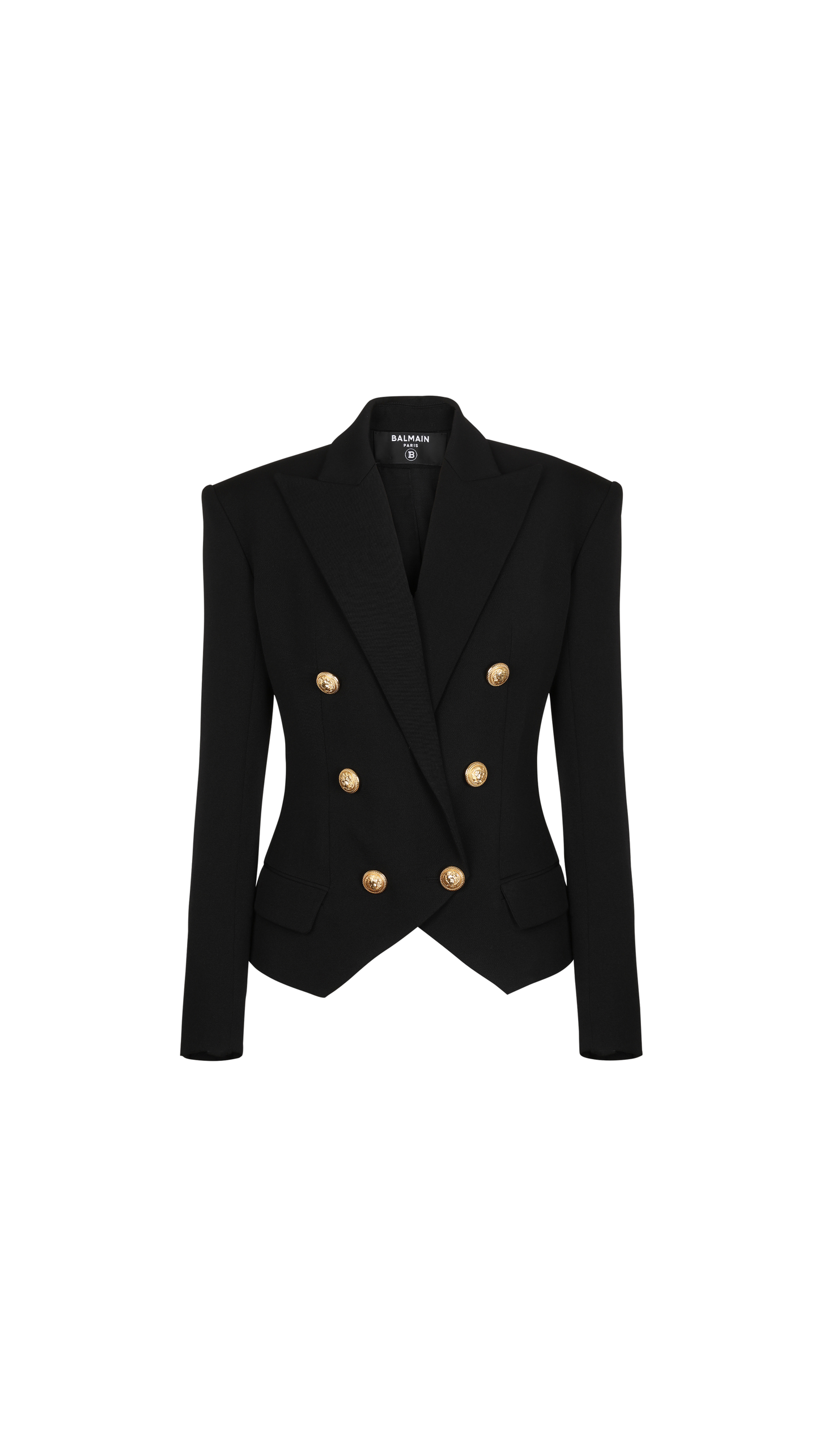 Wool Double-Breasted Blazer - Black