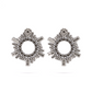 Mini Begum Crystal Earrings - Black Diamond/Antique Silver