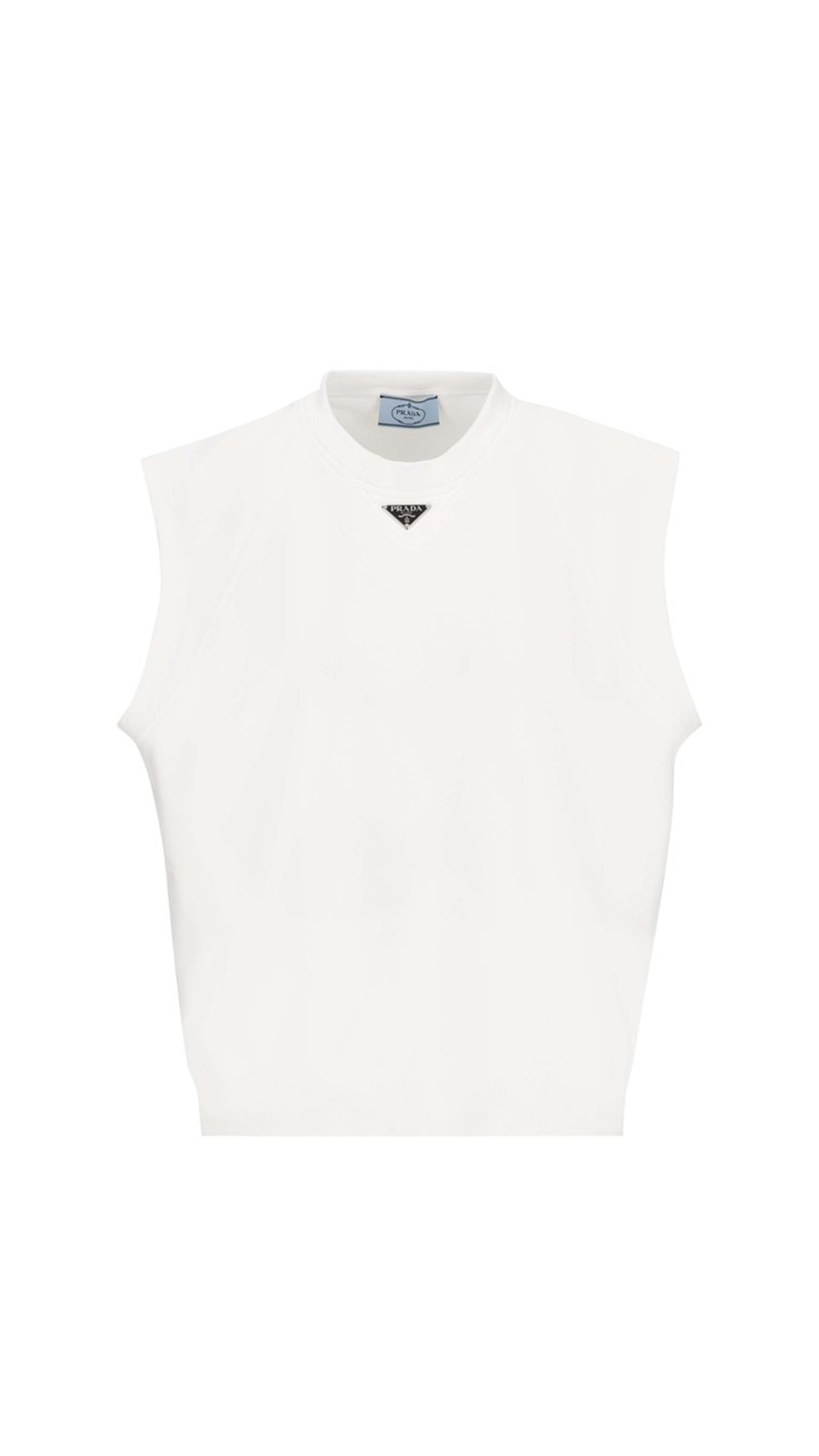 Cotton Jersey Vest Top - White