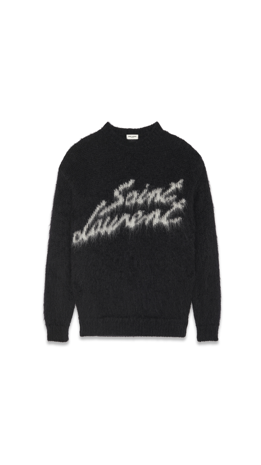 90s Sweater in Mohair - Noir/Naturel