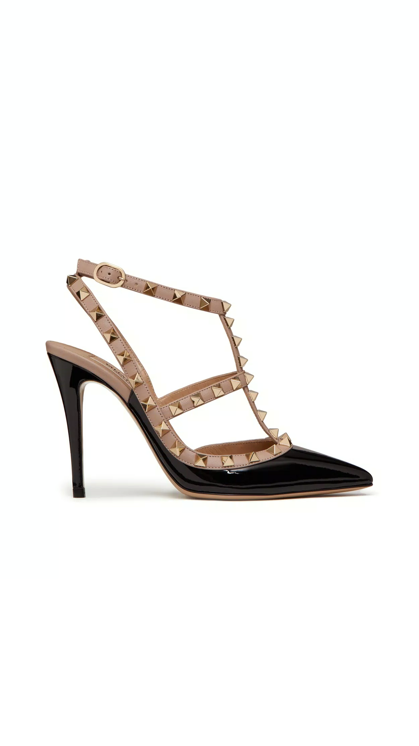 Patent Rockstud Caged Pump 100MM - Black/Poudre