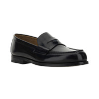 Brushed Leather Loafers - Black