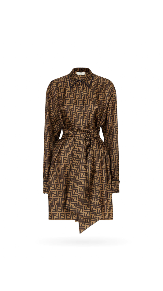 Twill Dress - Brown