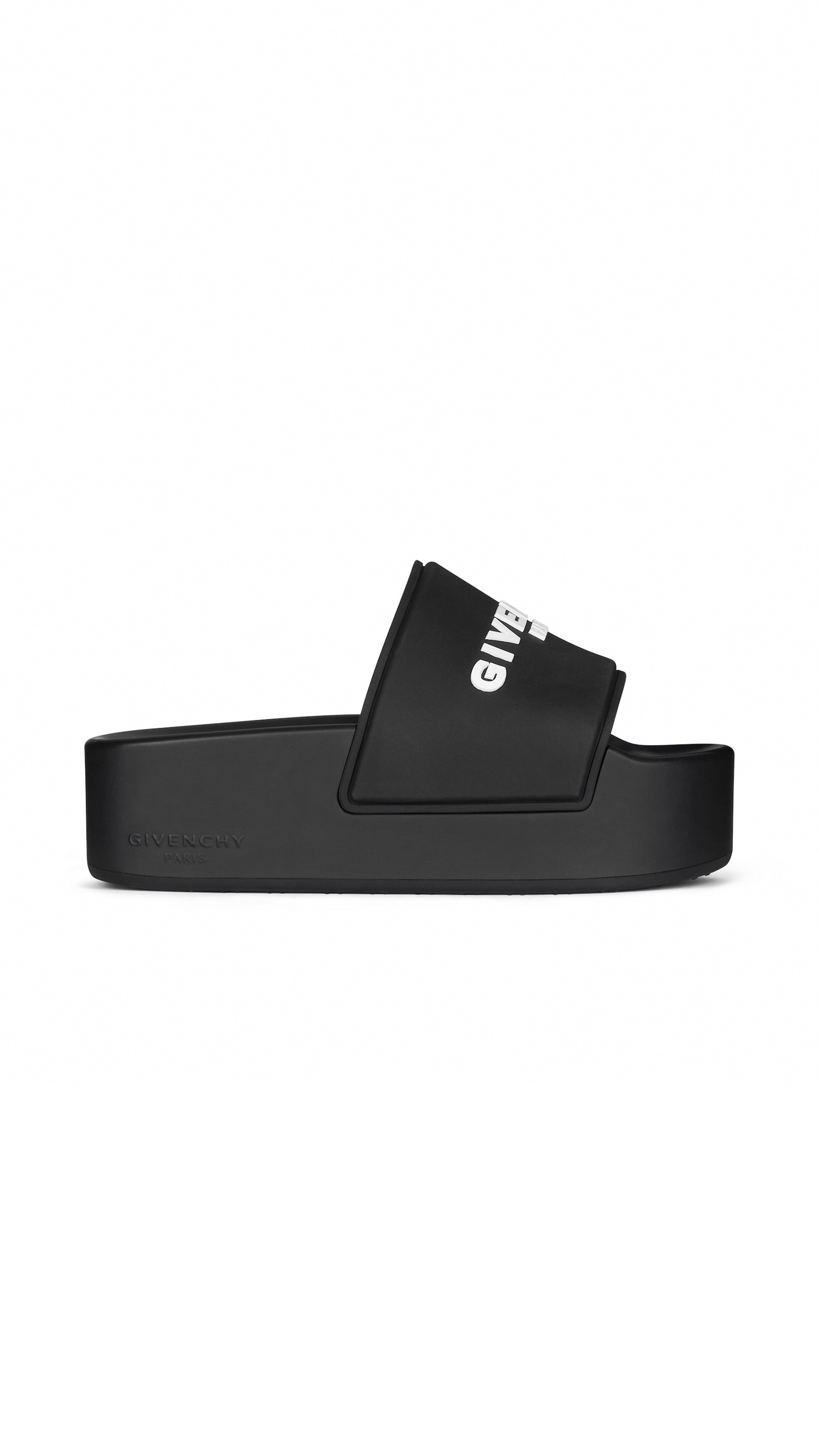 Platform Paris Sandals in Rubber - Black