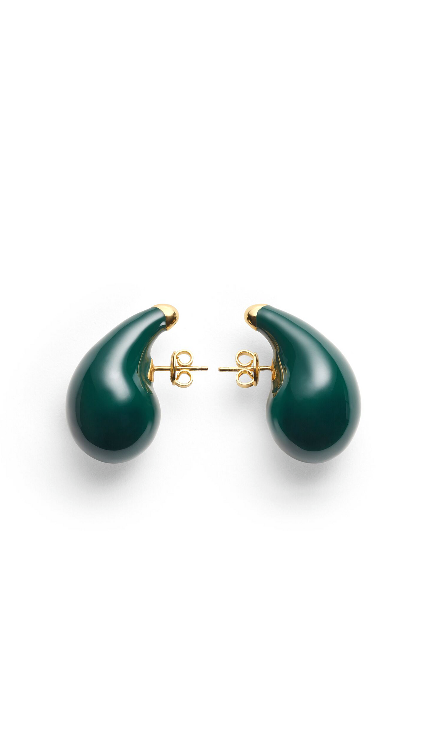 Drop Earrings - Dark Green/Yellow Gold
