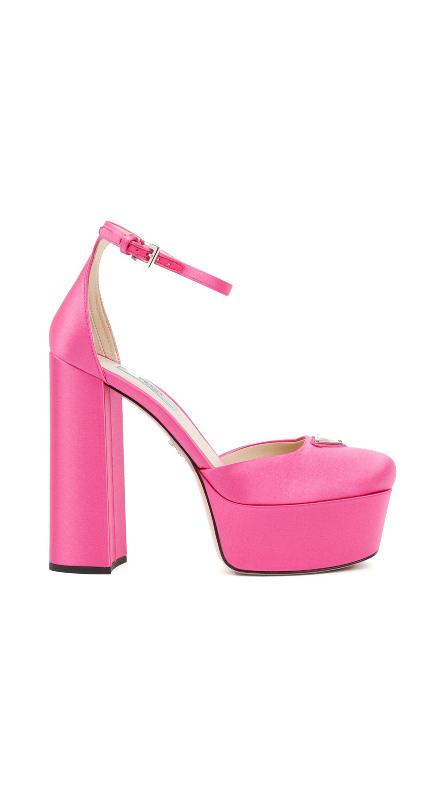 Satin Platform Pumps - Pink