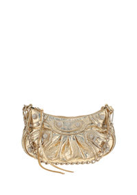 Le Cagole Mini Purse With Chain Metallized With Rhinestones - Golden